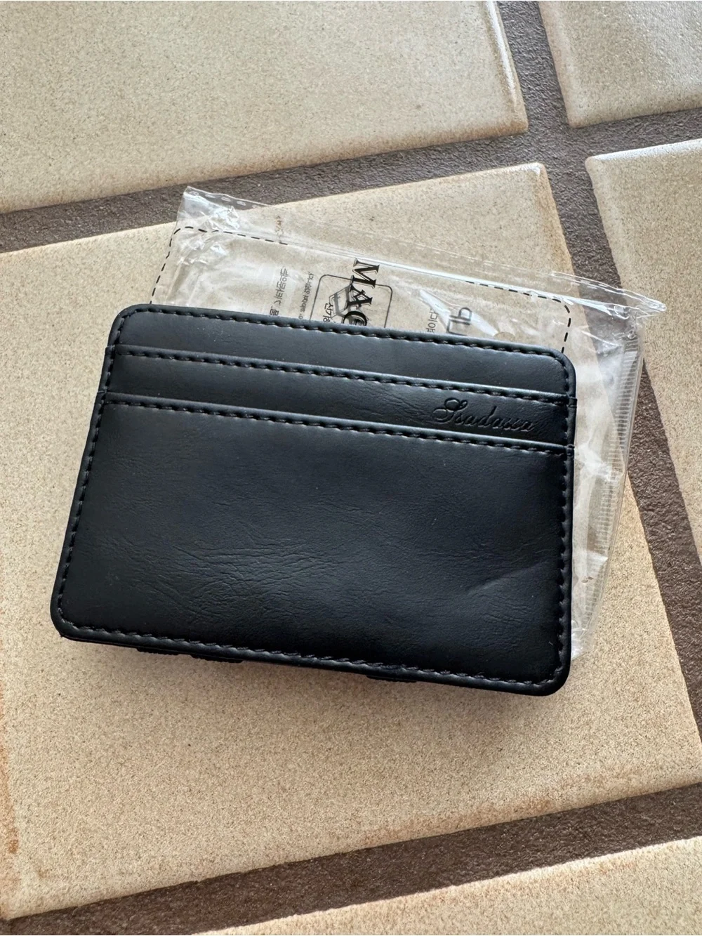 Magic Money Clip Black Leather Slim Card